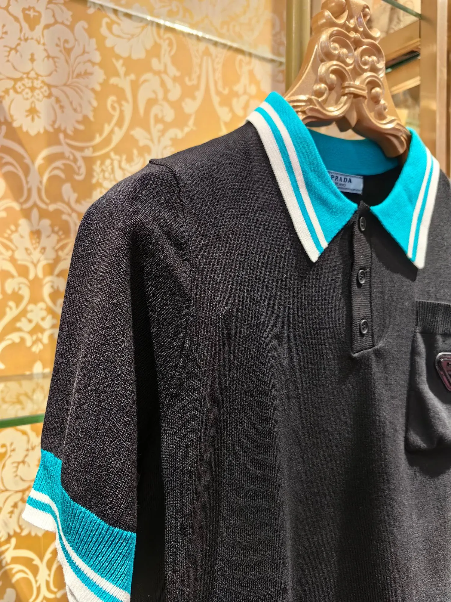 PRADA 2025/ss New Arrival polo 14 Breathable Black Sizes S M L XL